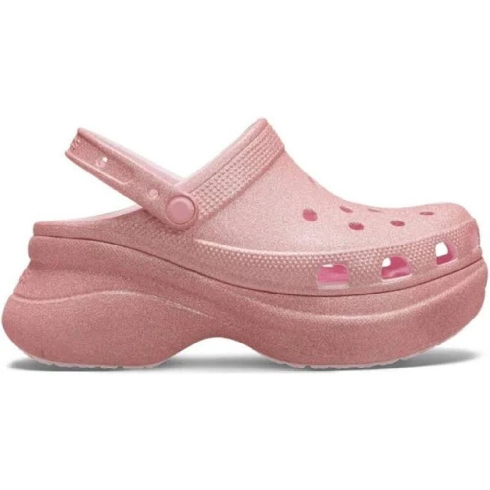 NEW Crocs Sizes 8, 9, 10 Women's Bae Glitter Platform Clog - Pink Milk